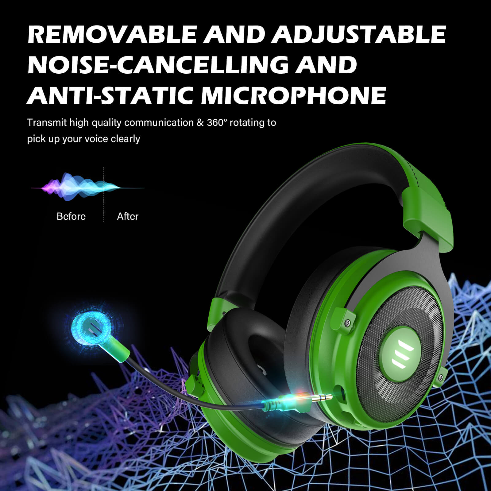 E900pro Headset, Green Headset EKSA-TRADE Gaming Gaming Over-ear