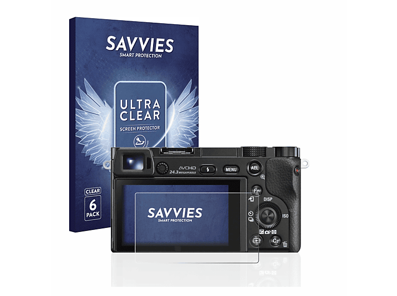 SAVVIES 6x klare Schutzfolie(für Sony Alpha 6000)