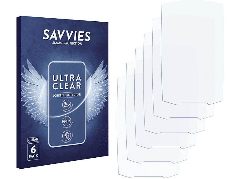 SAVVIES 6x klare Schutzfolie(für Garmin GPSMAP 64st)