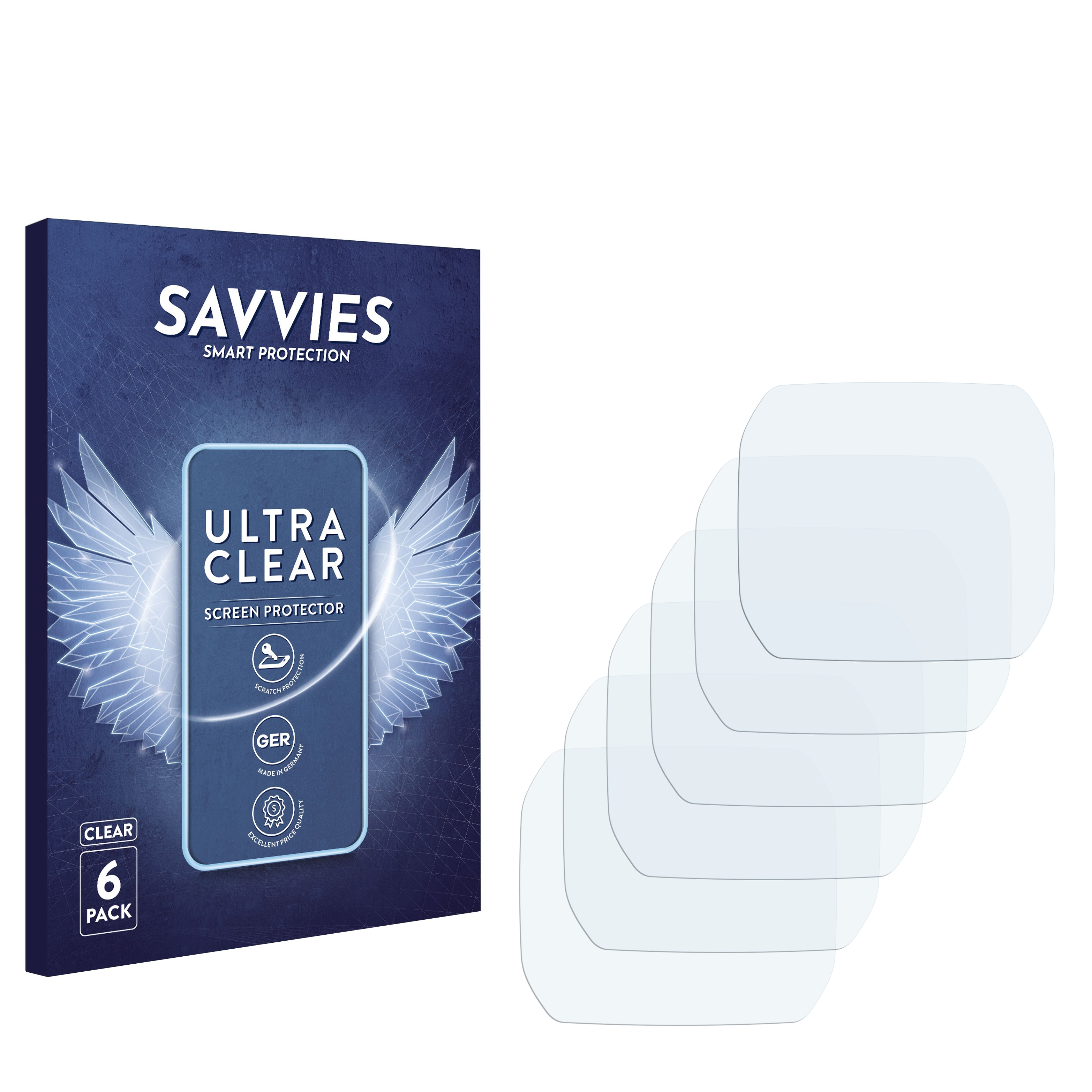 SAVVIES 6x Unisex A168WA-1YES) klare Schutzfolie(für Casio