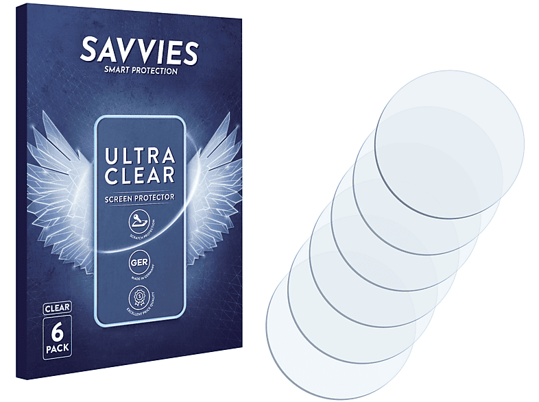 Universal Schutzfolie(für Displays (ø: 32 Kreisrunde SAVVIES klare mm)) 6x