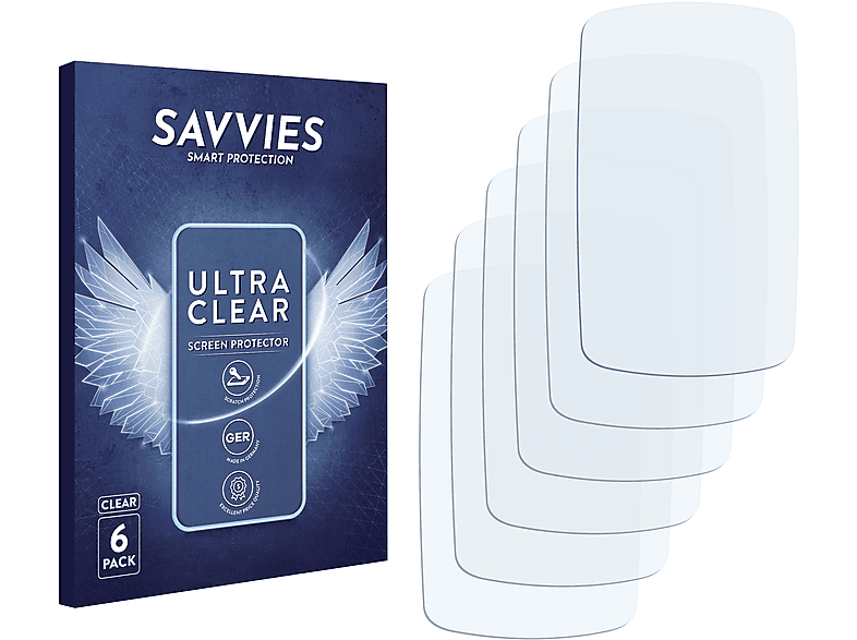 SAVVIES 6x klare Schutzfolie(für Garmin Edge 810)