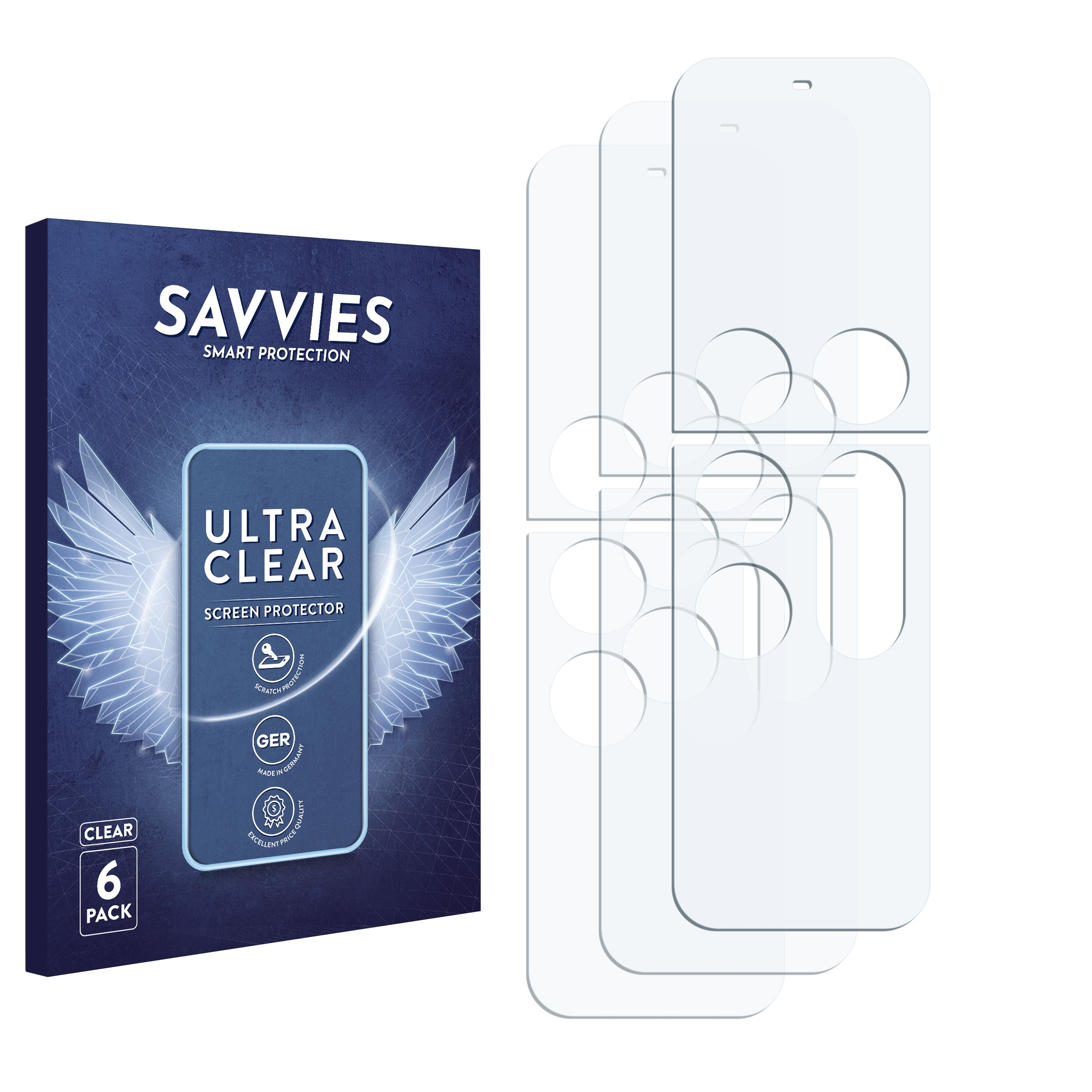 4) SAVVIES Apple TV Control 6x Apple Schutzfolie(für Remote klare