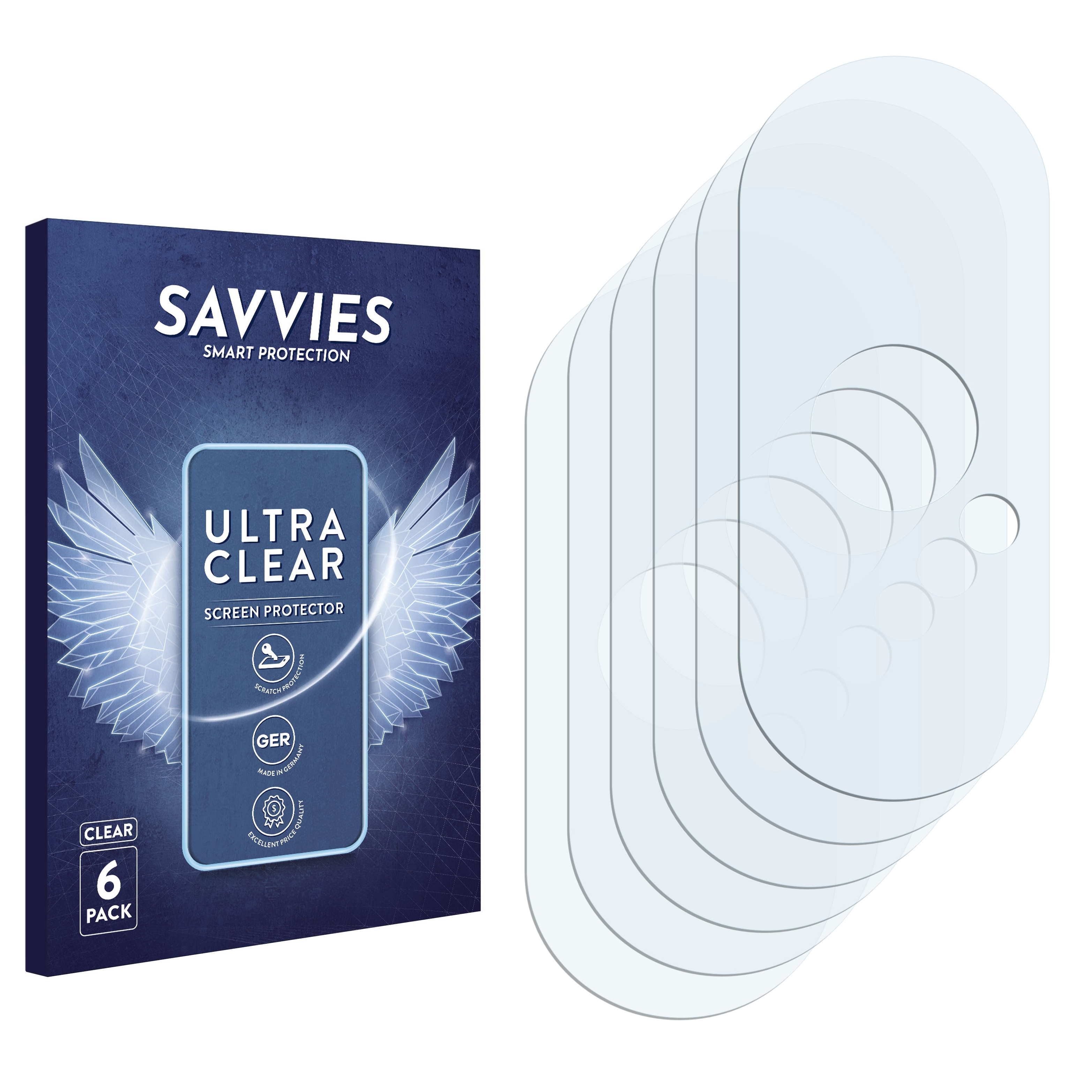 SAVVIES 6x klare Schutzfolie(für Max) Apple iPhone Xs