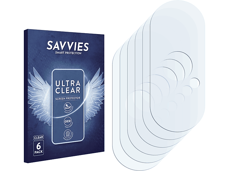 SAVVIES 6x klare Schutzfolie(für Apple iPhone Xs Max)