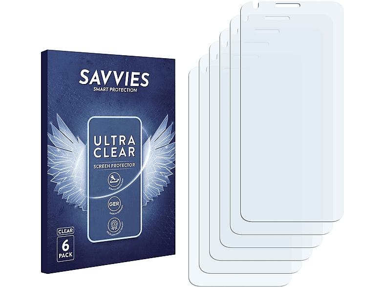 SAVVIES 6x klare Schutzfolie(für LG G6 Plus)