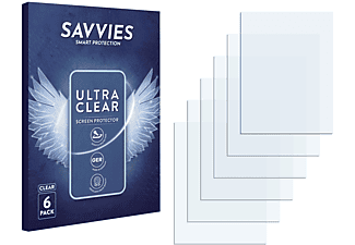SAVVIES 6x klare Schutzfolie(für Universal 6.1 cm (2.4 Zoll) [36.98 x 49.29 mm])