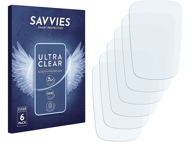 SAVVIES 6x klare Schutzfolie(für Garmin Virb)