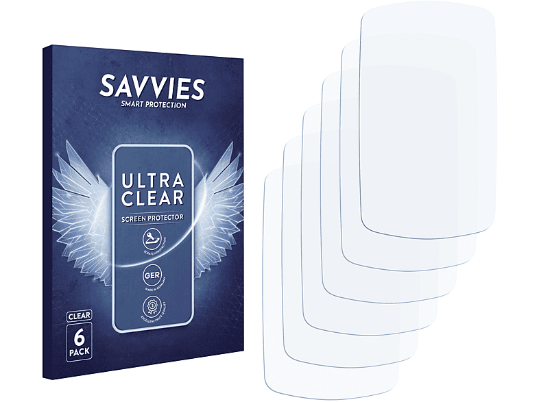 SAVVIES 6x klare Schutzfolie(für Garmin Edge Touring Plus)