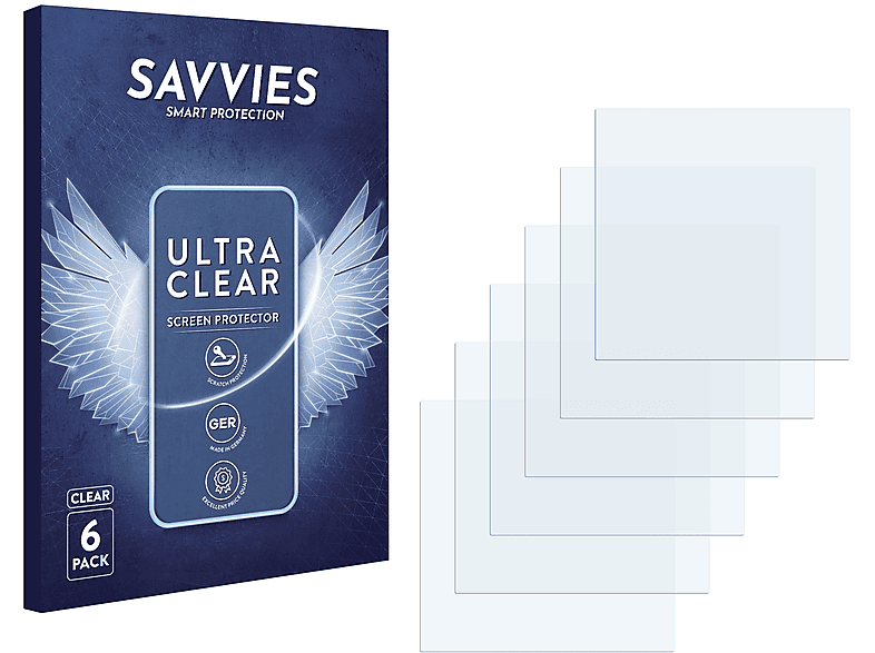SAVVIES 6x klare Schutzfolie(für Yamaha LCD-X Display 2019 (E-Bike Display))