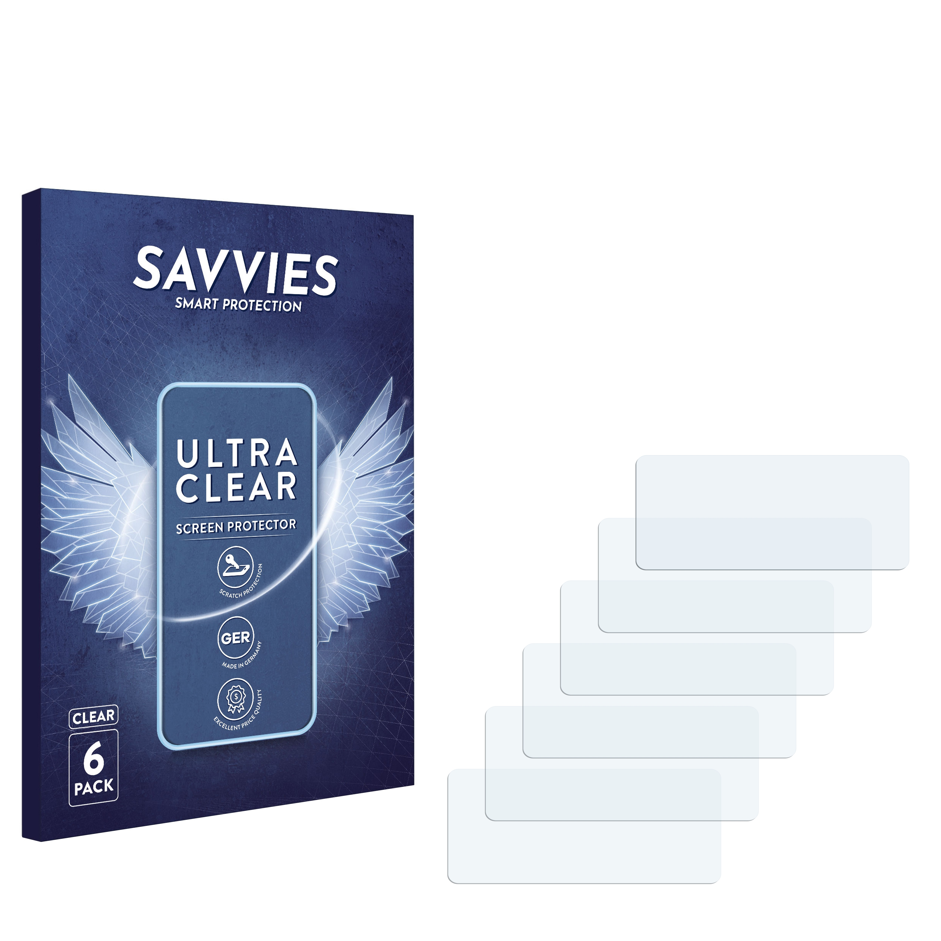 SAVVIES 6x klare Schutzfolie(für Vivofit) Garmin
