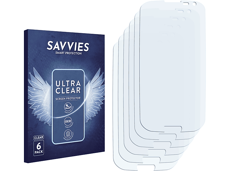 SAVVIES 6x klare Schutzfolie(für GT-I9300I) Samsung
