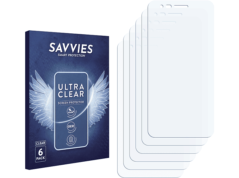 SAVVIES 6x klare Schutzfolie(für LG Phoenix / K4 2017) 3 M160