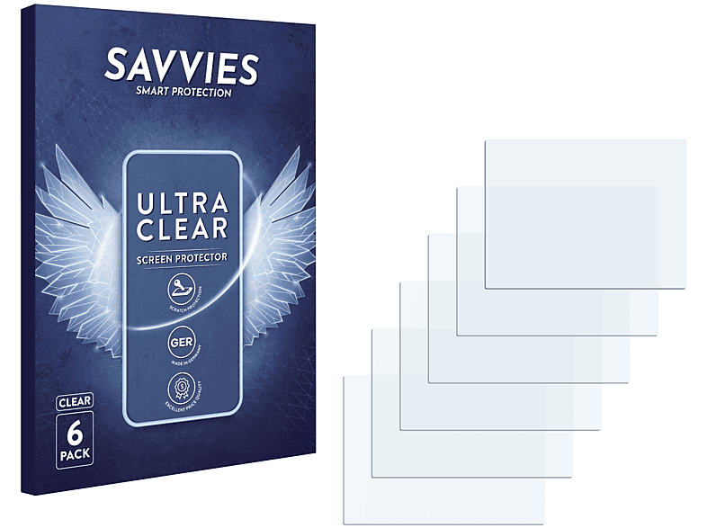 SAVVIES 6x klare Schutzfolie(für Universal 6.9 cm (2.7 Zoll) [55 x 41 mm])