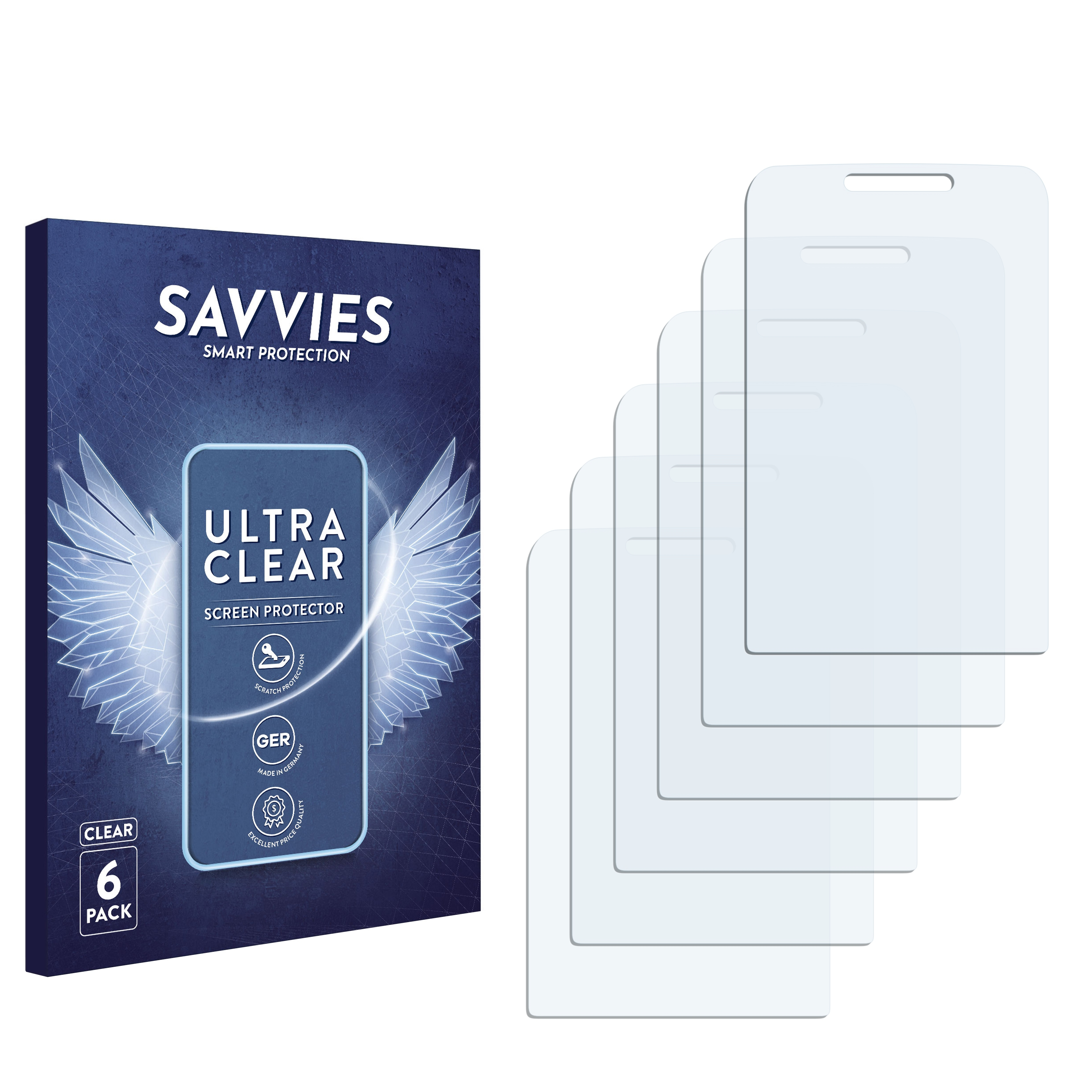 SAVVIES 6x klare Schutzfolie(für Nokia C2-01)