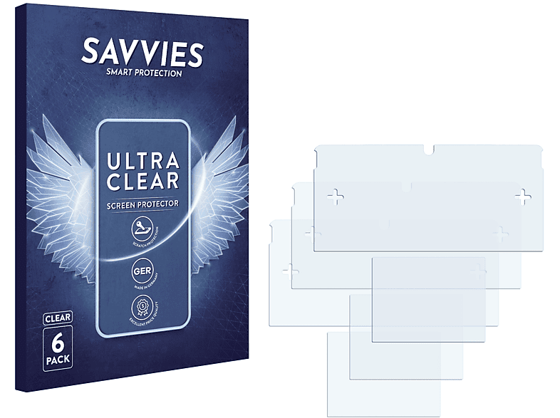 SAVVIES 6x klare Schutzfolie(für 3DS) Nintendo