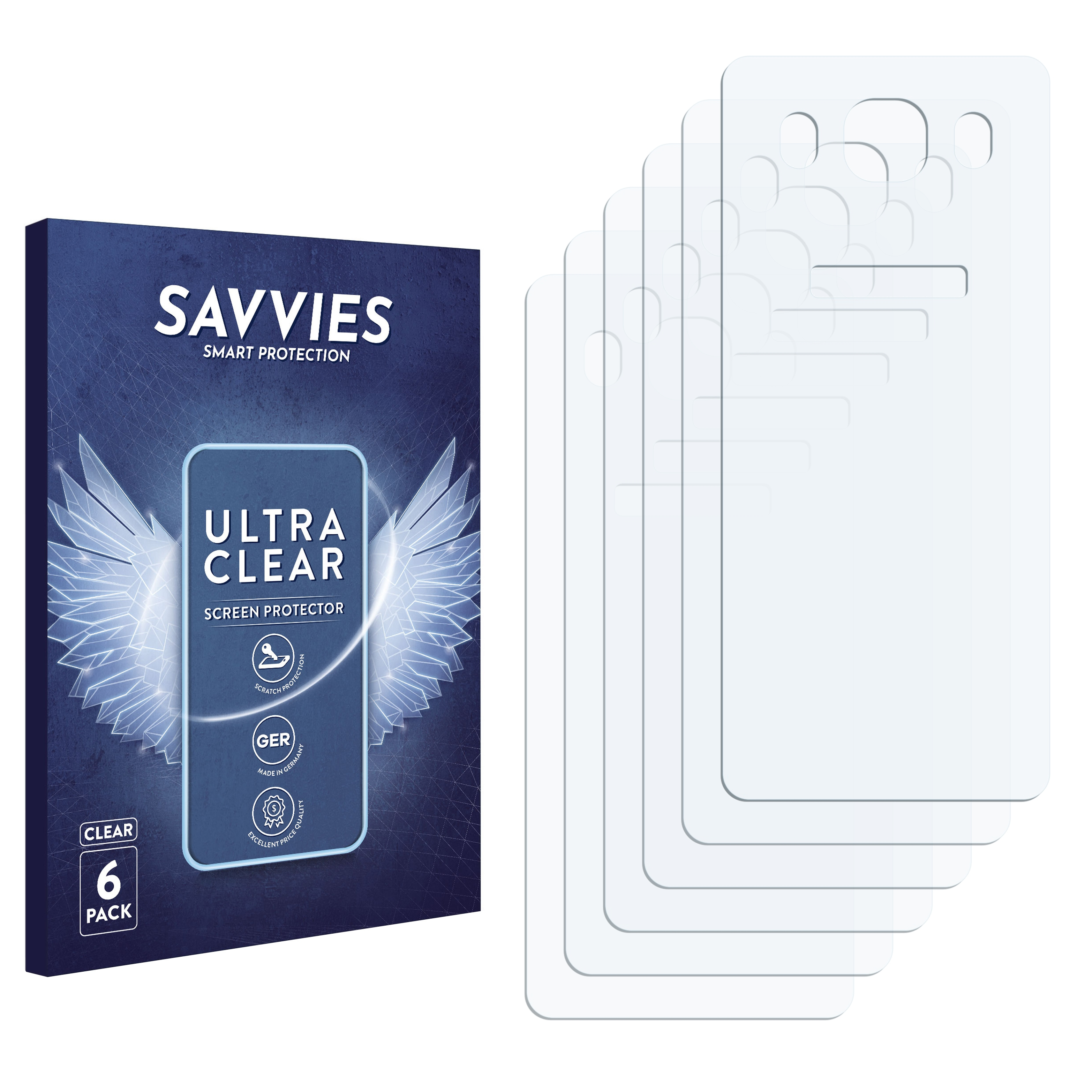 SAVVIES 6x klare Duos Galaxy Samsung J5 Schutzfolie(für 2016)