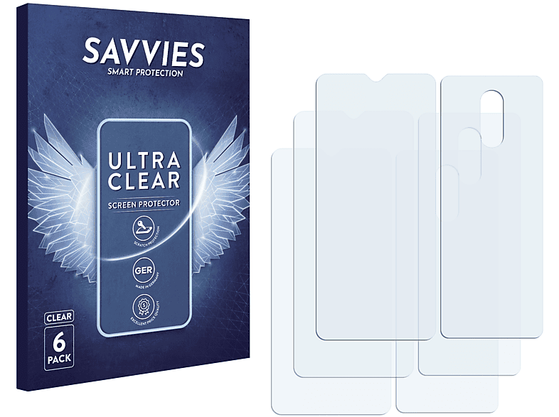 SAVVIES 6x klare Schutzfolie(für 7) OnePlus