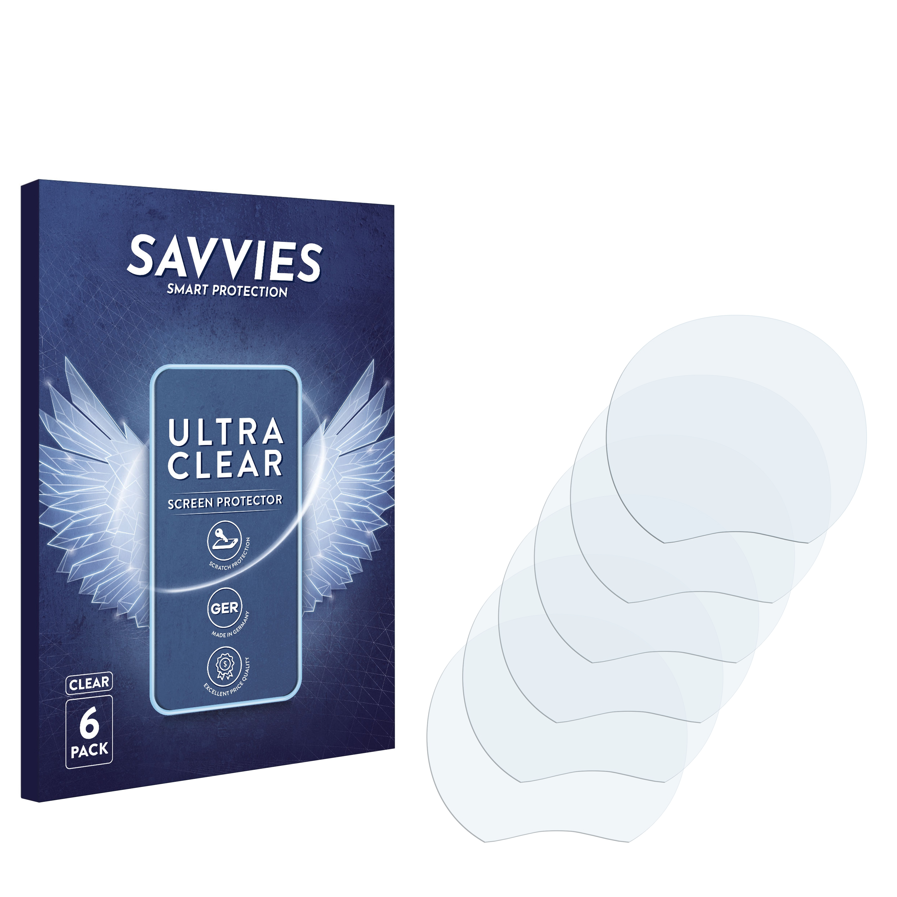 SAVVIES 6x Schutzfolie(für TD-0350) Qbic klare Technology