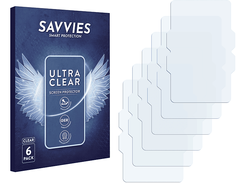 SAVVIES 6x klare Schutzfolie(für Lezyne Macro Easy GPS)