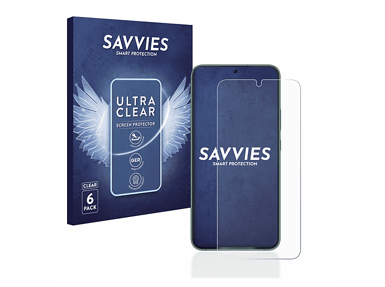 SAVVIES 6x klare Schutzfolie(für Samsung Galaxy S22 Plus 5G)
