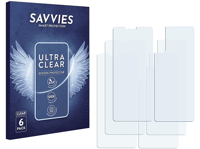 SAVVIES 6x klare Schutzfolie(für Sony Xperia 10 II)