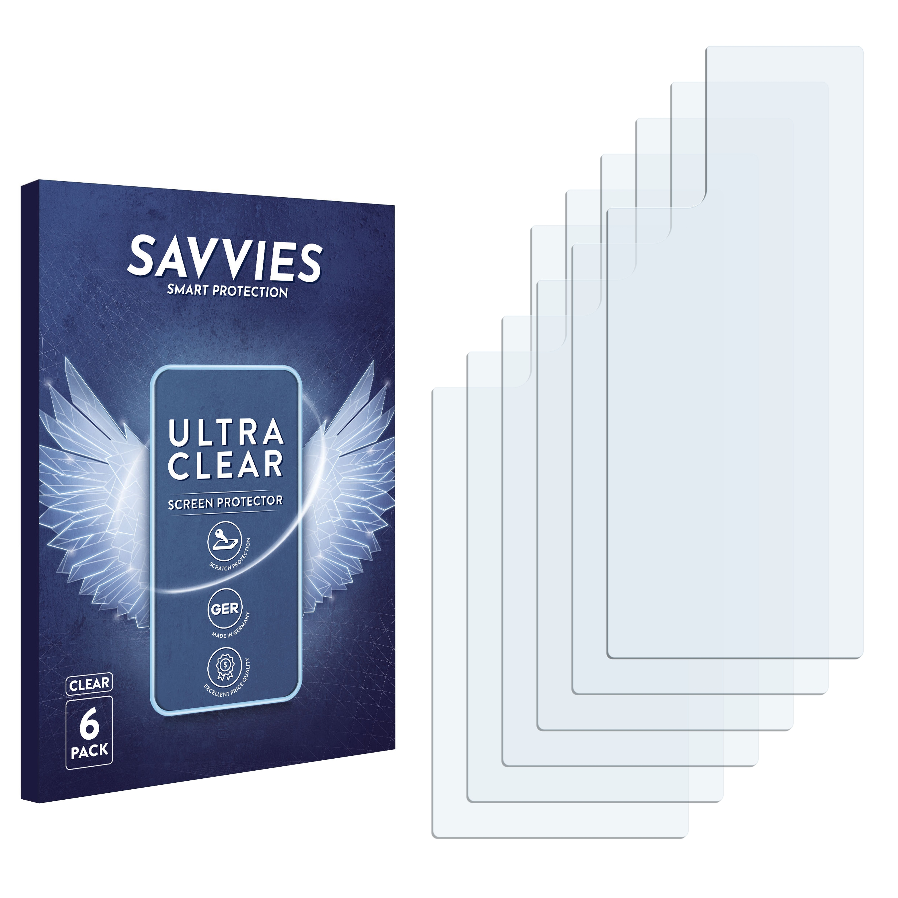 SAVVIES Schutzfolie(für 6x Note Galaxy Samsung klare 20)