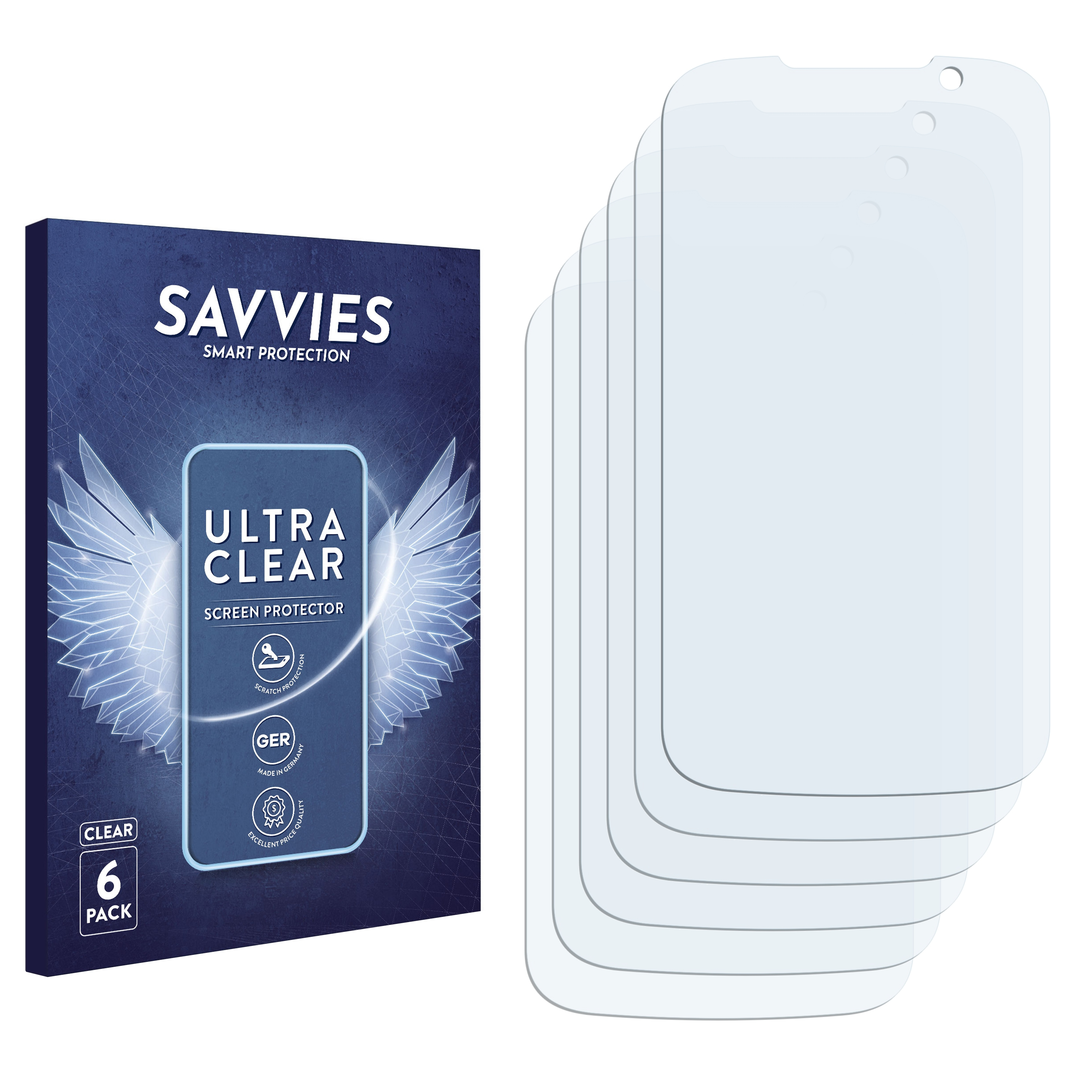SAVVIES 6x klare Schutzfolie(für Prestigio PAP3400DUO) MultiPhone DUO 3400