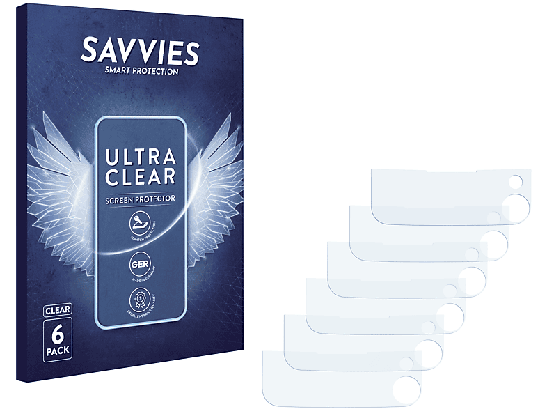 SAVVIES 6x klare Schutzfolie(für Robbe Futaba T12 FG)