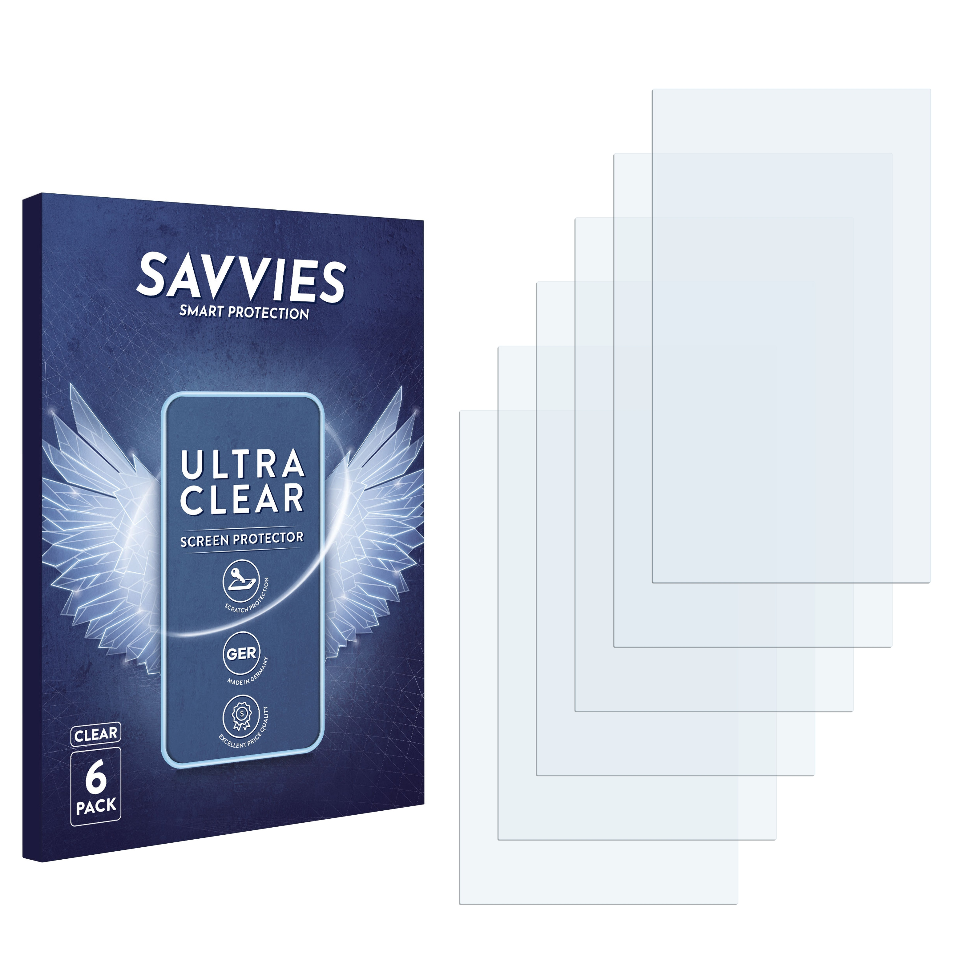 SAVVIES 6x klare Schutzfolie(für 3.0) eBook-Reader TrekStor