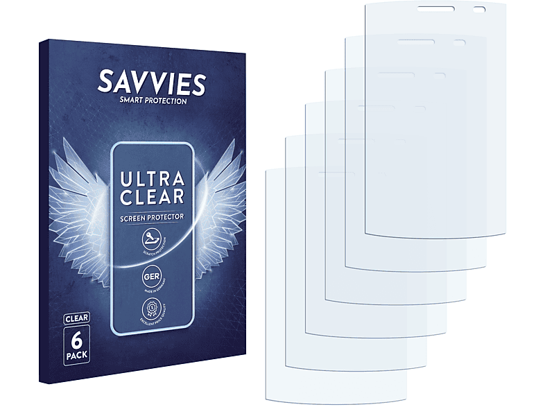 SAVVIES 6x klare Schutzfolie(für LG Electronics L1 Optimus E410i II)