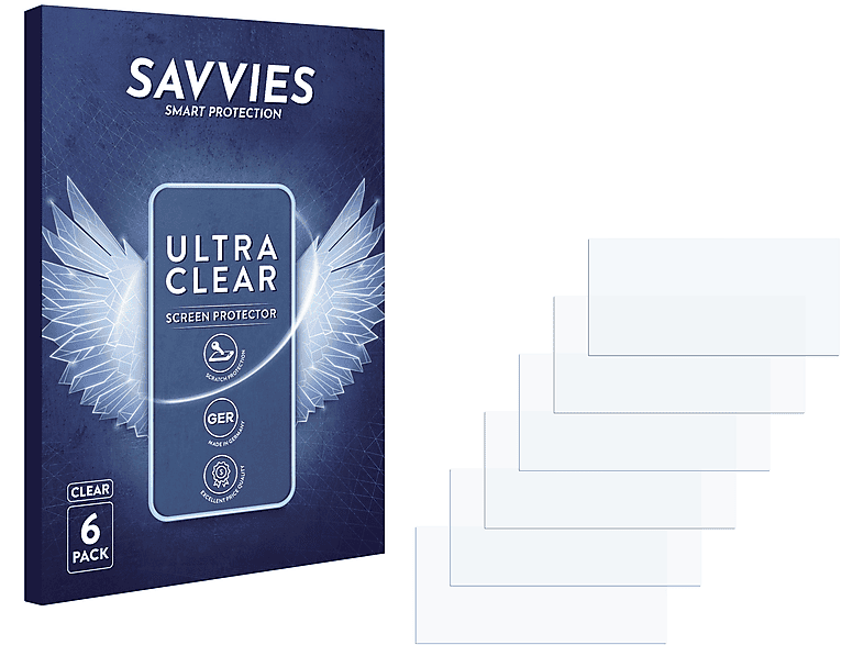 SAVVIES 6x klare Schutzfolie(für JVC KW-V820BTE)