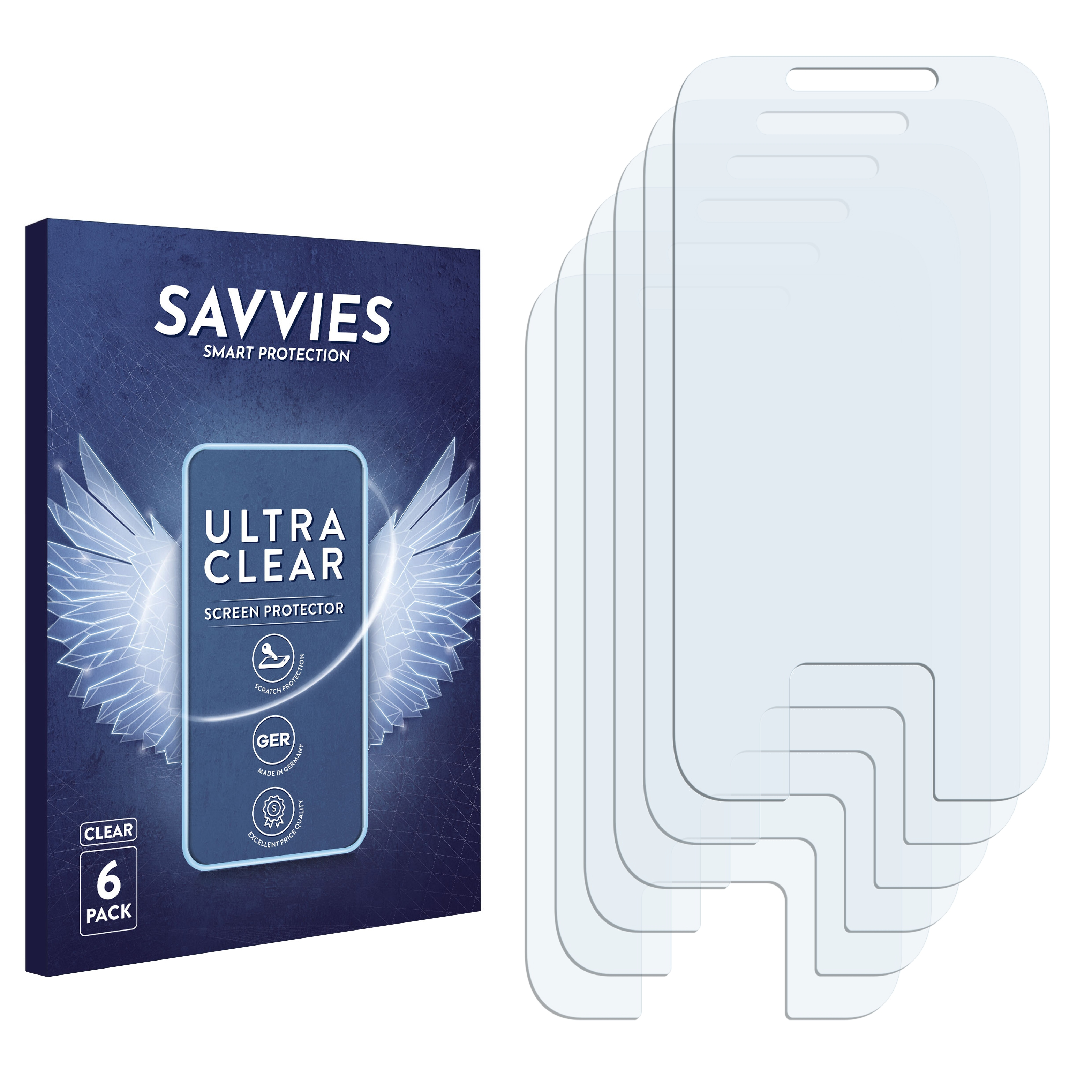 SAVVIES 6x klare Schutzfolie(für Flipside) Motorola