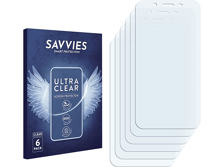 SAVVIES XL) Schutzfolie(für 6x BLU klare Studio