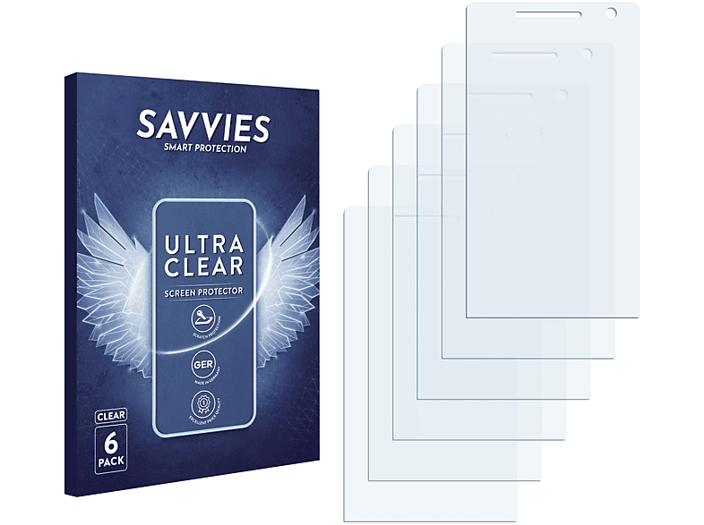 SAVVIES 6x klare Schutzfolie(für HTC Touch Diamond 2)