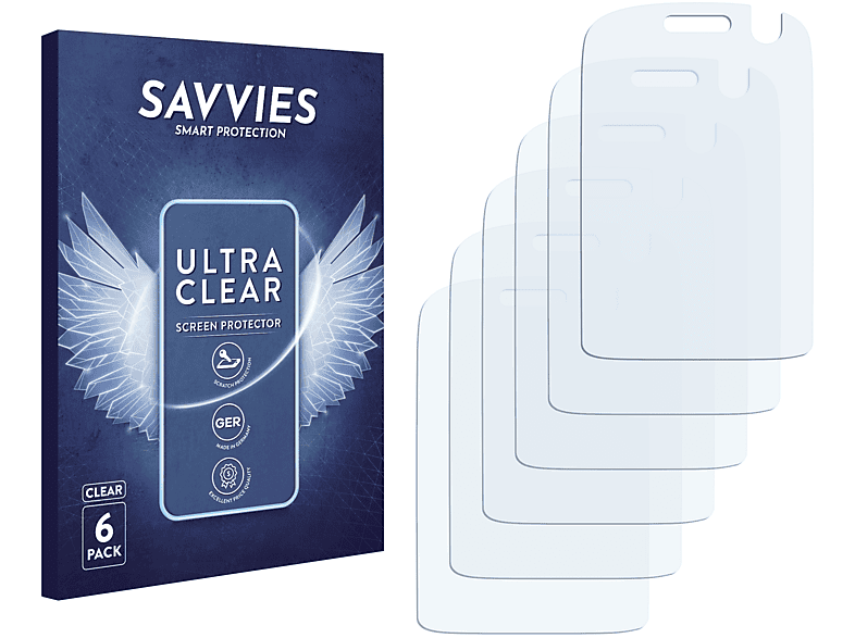 SAVVIES 6x klare Schutzfolie(für Huawei U7510)