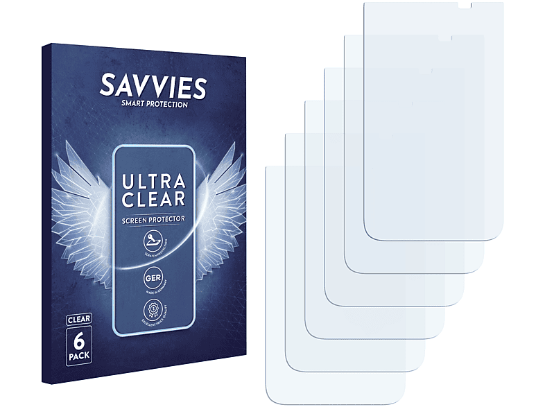 SAVVIES 6x klare Schutzfolie(für HTC Desire 200)
