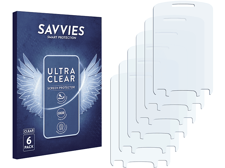 SAVVIES 6x klare Schutzfolie(für Kyocera S1350 Presto)