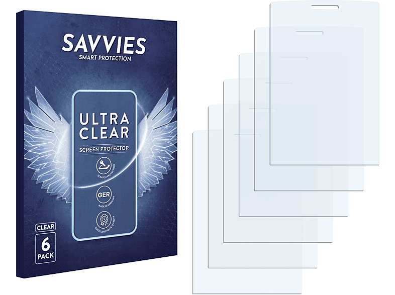 SAVVIES 6x klare Schutzfolie(für Garmin-Asus nüvifone M20)