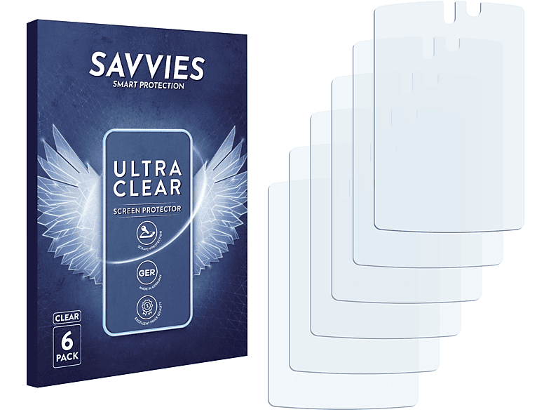 SAVVIES 6x klare Schutzfolie(für Gigabyte GSmart MW720)