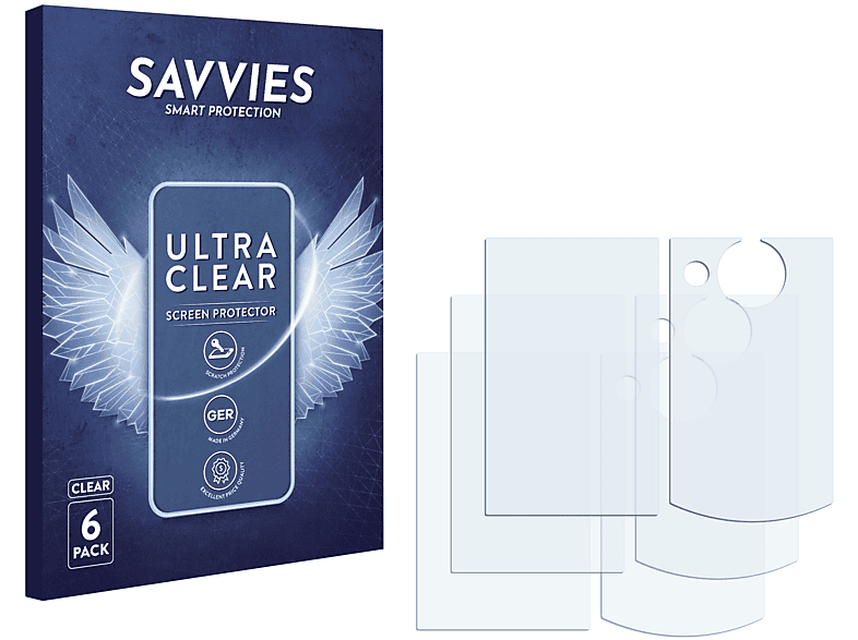 SAVVIES 6x klare Schutzfolie(für Sony Bloggie MHS-FS2)