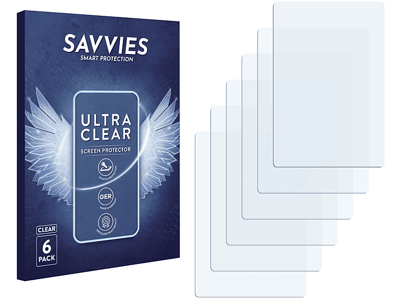 SAVVIES 6x klare Schutzfolie(für Garmin iQue 3200)