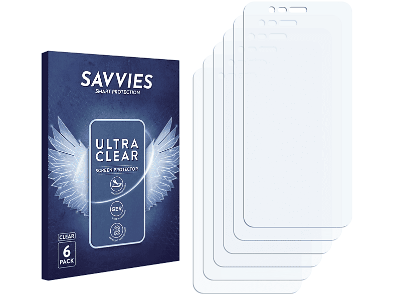 SAVVIES 6x klare ASUS 3) Pegasus ZenFone Schutzfolie(für