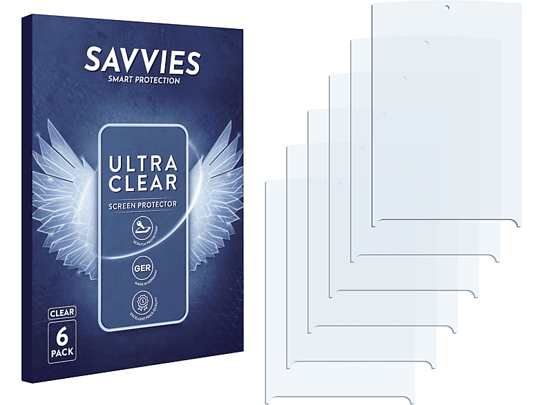 SAVVIES 6x klare Schutzfolie(für Philips GoGear SA3ARA08K/02) | Schutzfolien & Schutzgläser