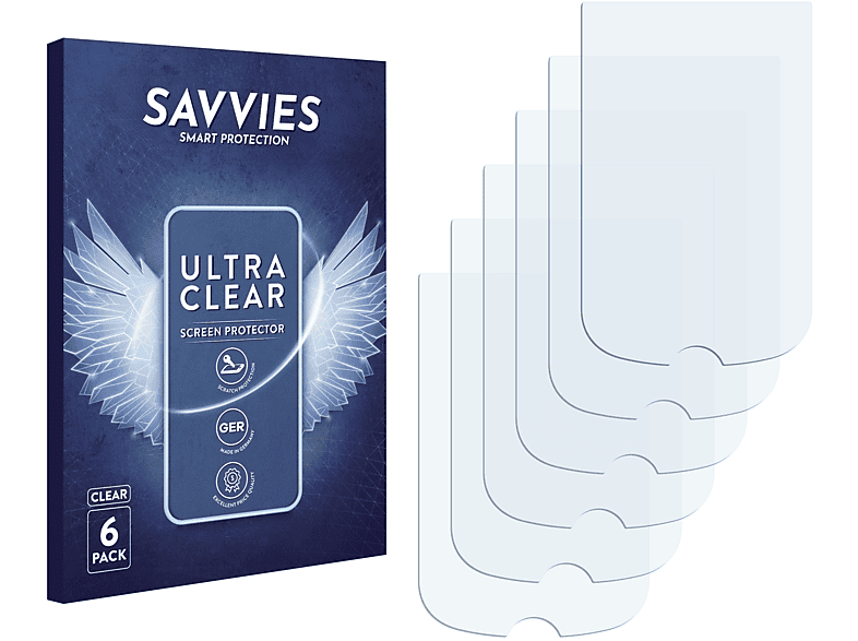 SAVVIES 6x klare Schutzfolie(für Mitac Mio Cyclo 500)