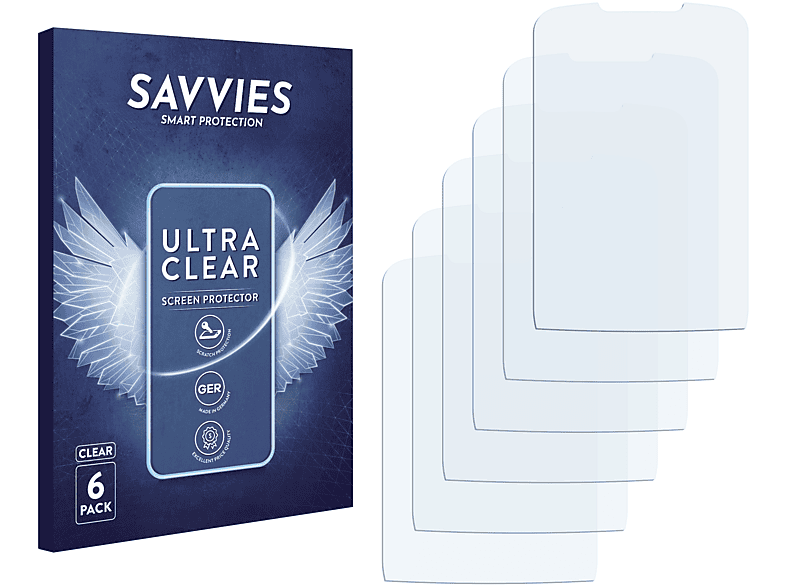 SAVVIES 6x klare Schutzfolie(für Samsung Corby 2 S3850)