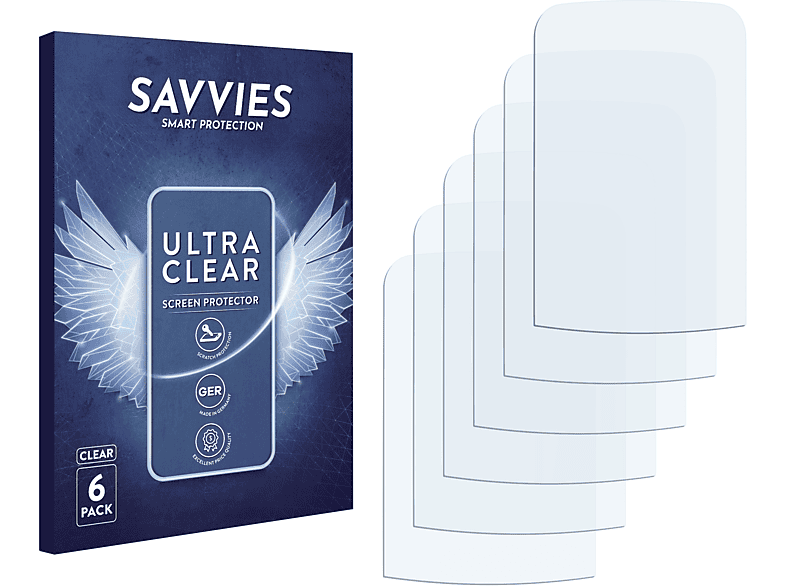 SAVVIES 6x klare Schutzfolie(für Nokia C2-02 Touch and Type)