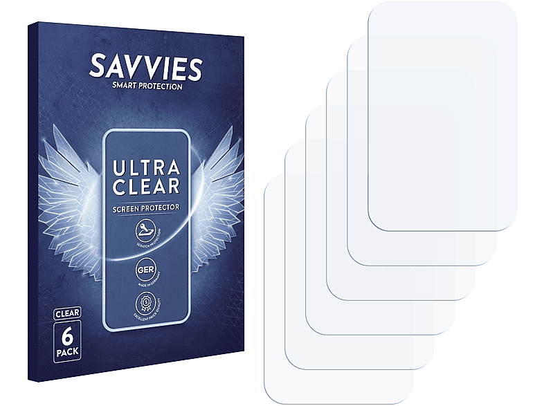 SAVVIES 6x klare Schutzfolie(für Brose Classic Display 2015 (E-Bike Display))