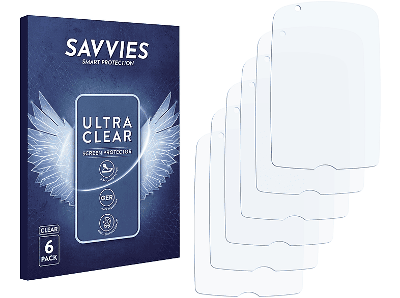SAVVIES 6x klare Schutzfolie(für Mitac Mio Cyclo 200)