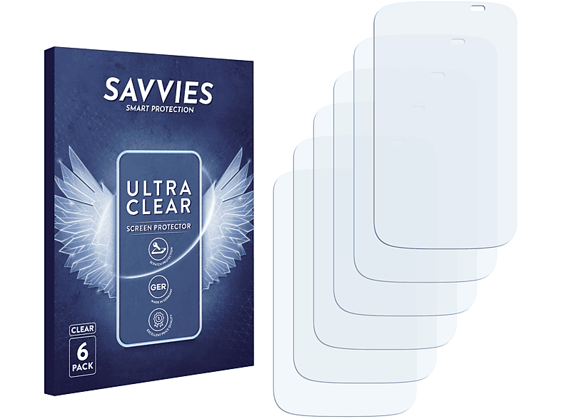 SAVVIES 6x klare Schutzfolie(für HTC Desire C)